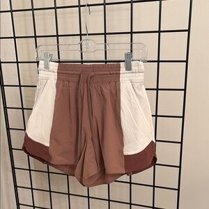 Women's Tan and White Shorts